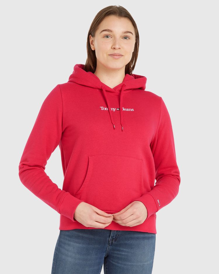 Tommy Hilfiger Felpa Con Cappuccio Reg Serif Linear Rosa Donna