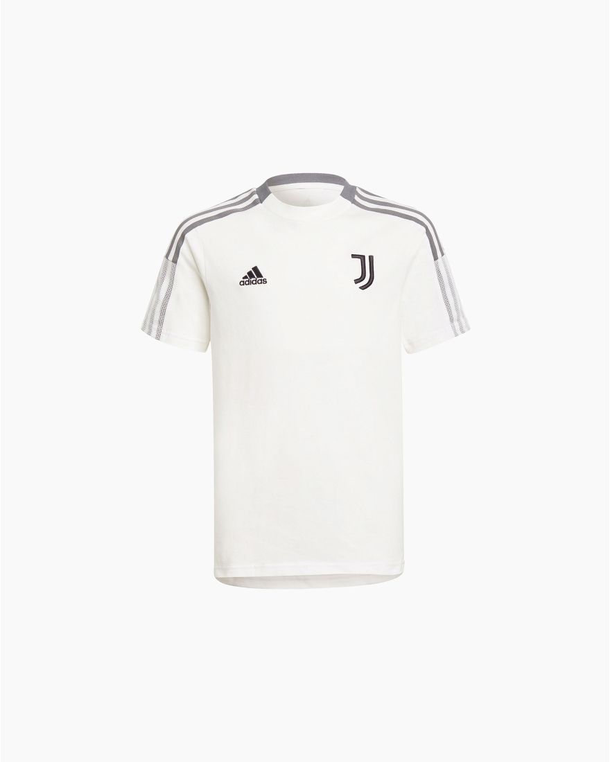 Juventus T-Shirt Nera Girocollo Logo Bianco Cotone Jersey Originale Bambino 