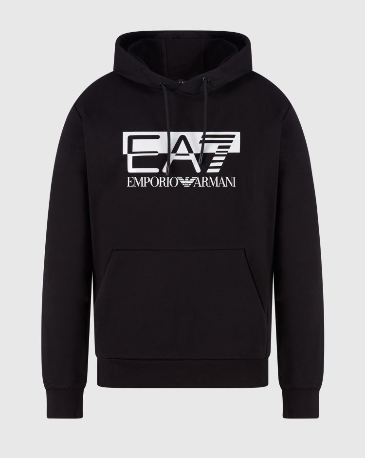 Emporio Armani EA7 Felpa Con Cappuccio Train Visibility Nero Uomo