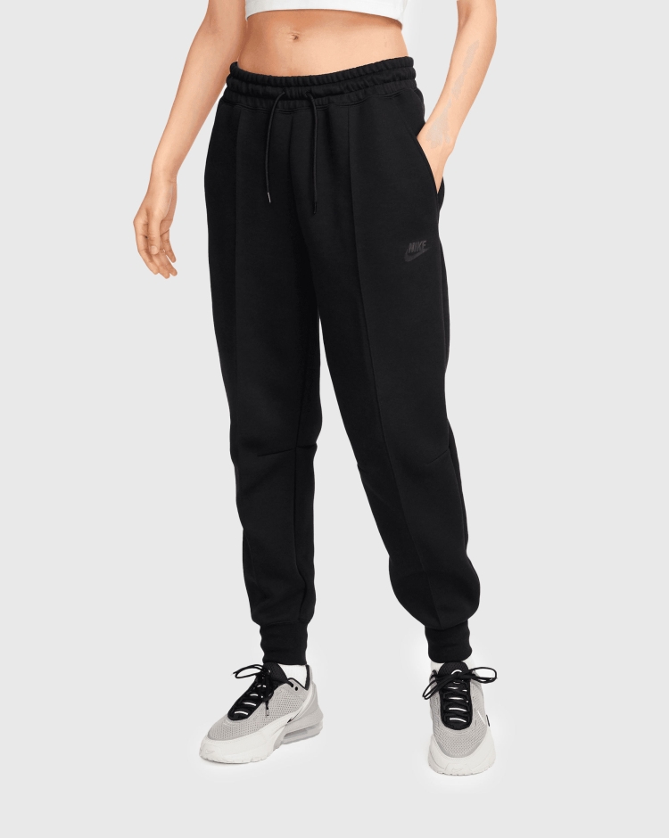 Nike Joggers Sportswear Tech Fleece Mid-Rise Nero Donna