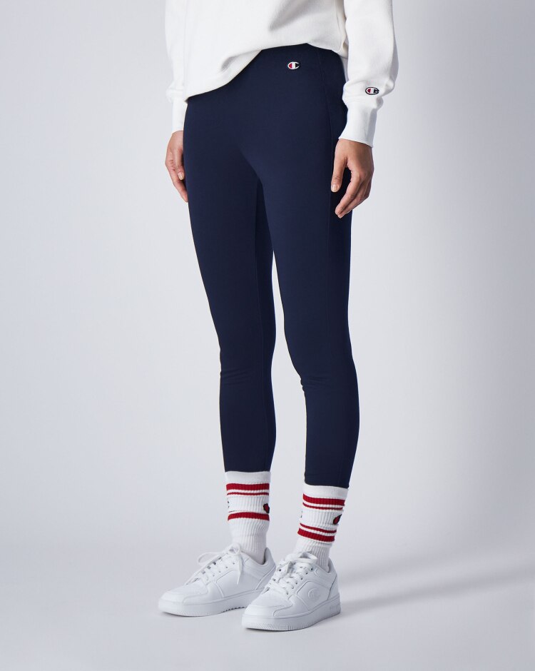 Champion Leggings Regular Fit con C-Logo Blu Donna