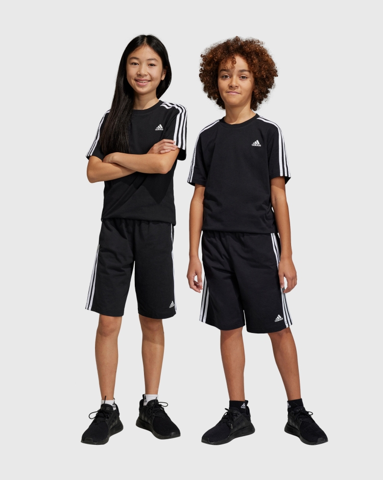 Adidas Short Essentials 3-Stripes Knit Nero Bambino
