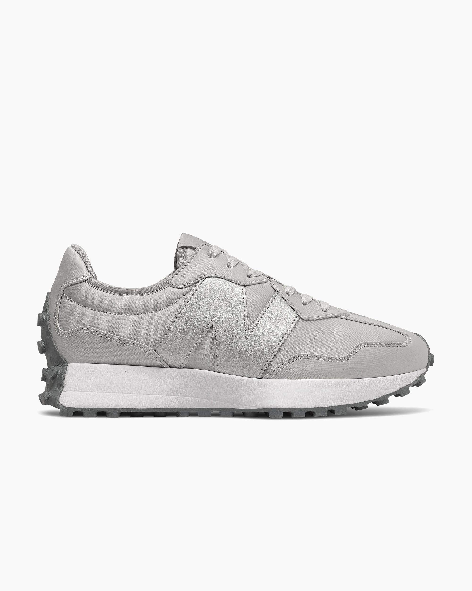 New Balance 327 Satin Textile Grigio Donna Grigio Game7Athletics