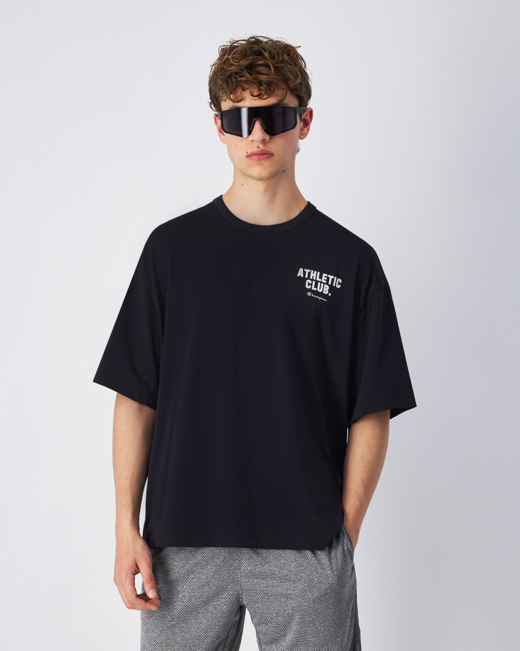 T-Shirt Manica Corta Athletics Nero Uomo