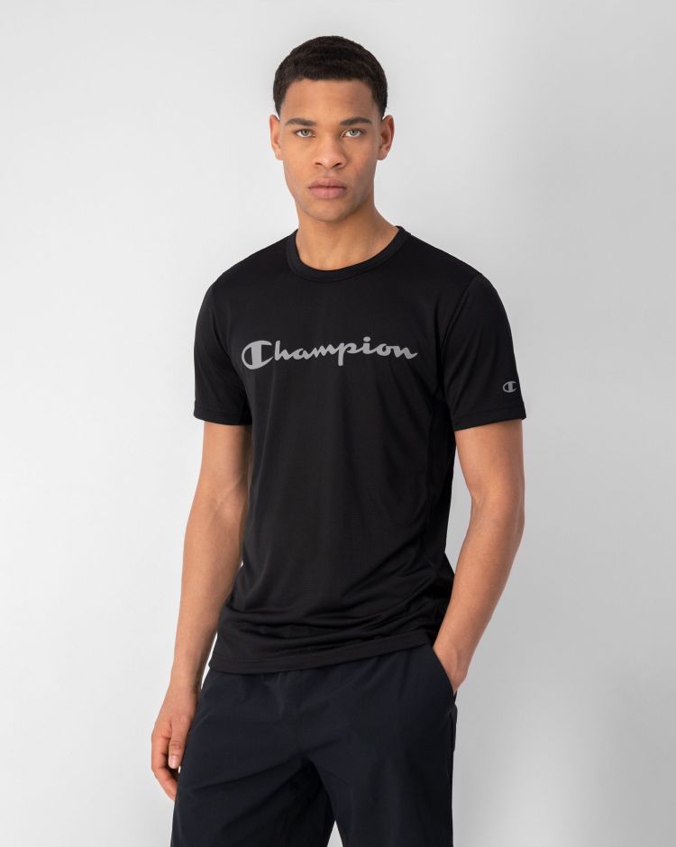 Champion T-shirt Micro Mesh Ad Asciugatura Rapida  Nero Uomo