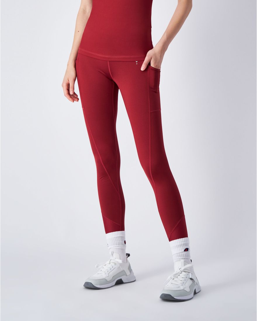 Champion Leggings Quick Dry C Tech Rosso Donna