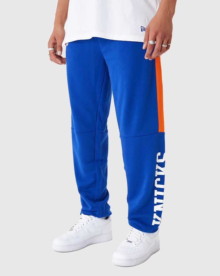 New Era NBA Pantaloni Joggers Colour Block New York Knicks Blu Uomo
