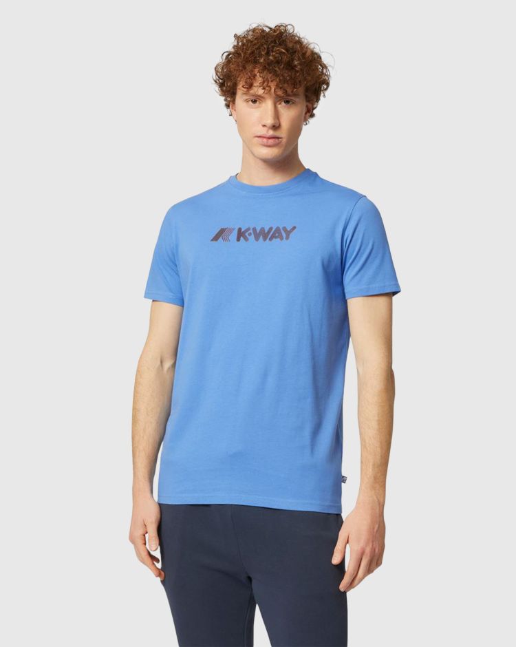 K-way T-Shirt Elliot 3D Stripes Logo Blu Uomo