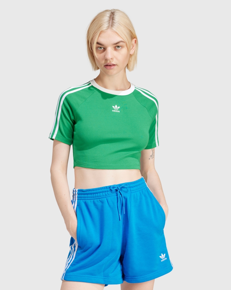 Adidas Originals T-Shirt 3-Stripes Baby Verde Donna