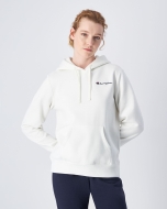 Felpa Slim Fit con cappuccio con logo piccolo Bianco Donna