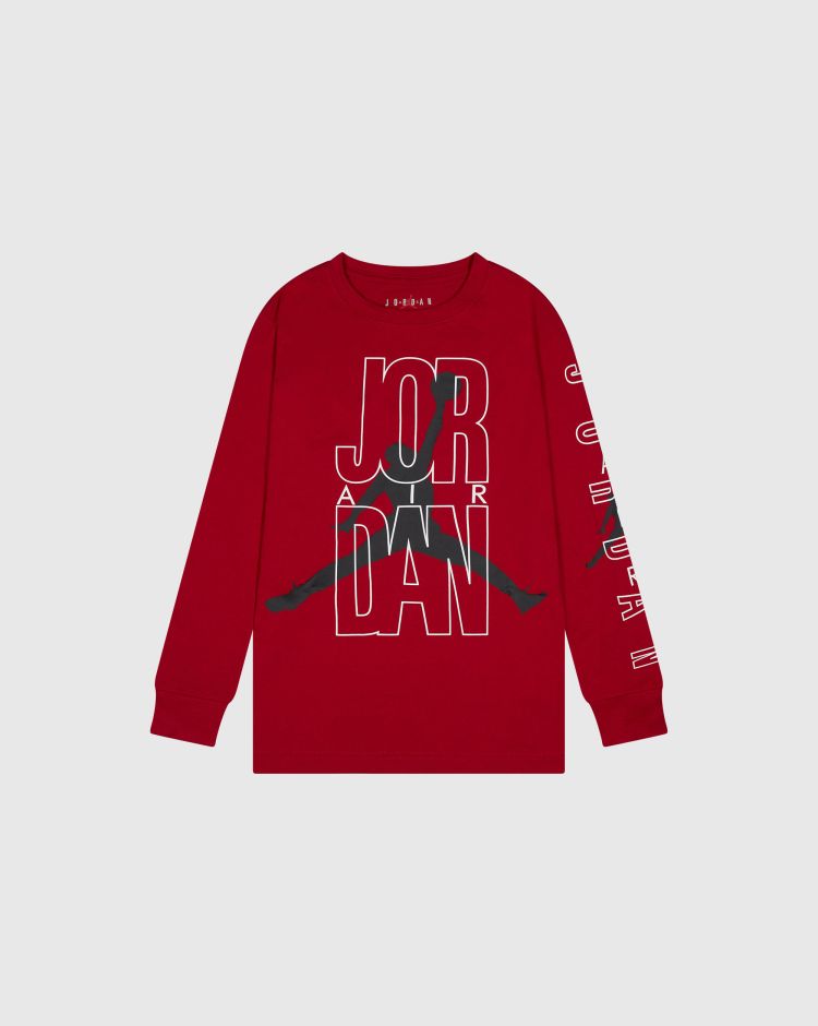 Nike Jordan T-Shirt Manica Lunga Mirror Game Rosso Bambino