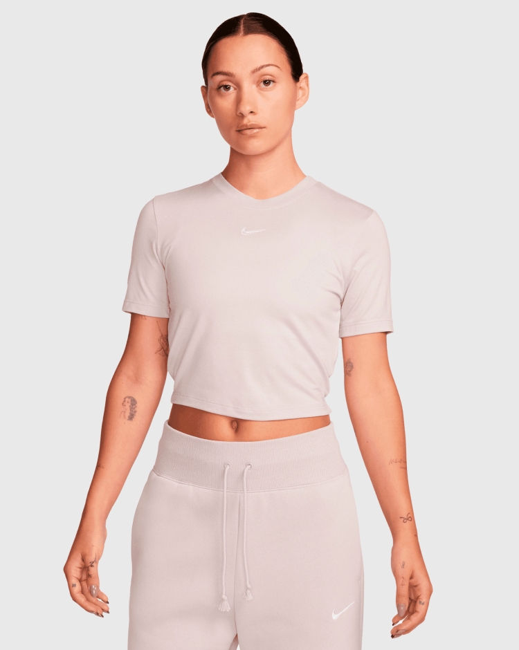 Nike T-Shirt Slim Fit Crop Viola Donna