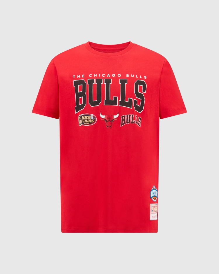 Mitchell&Ness T-Shirt Champ Stack Chicago Bulls Rosso Uomo