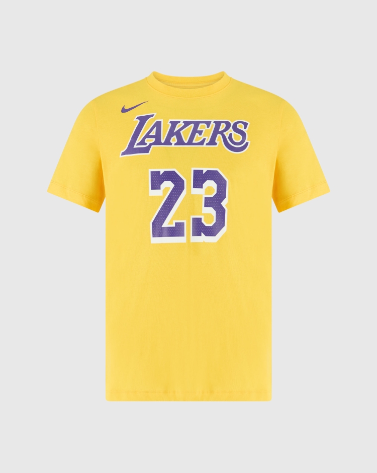 Nike NBA T-Shirt Los Angeles Lakers LeBron James 23 Giallo Uomo
