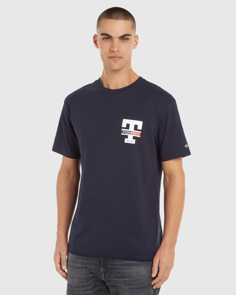 Tommy Hilfiger T-Shirt Classic Letterman Blu Uomo