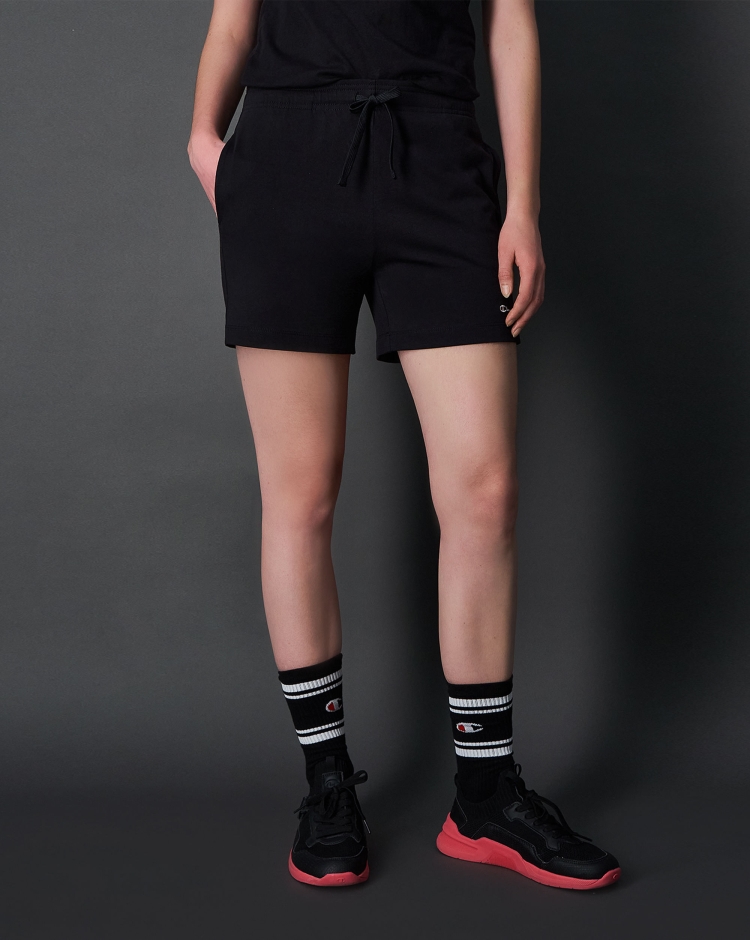 Champion Shorts Icons Mini Logo Nero Donna