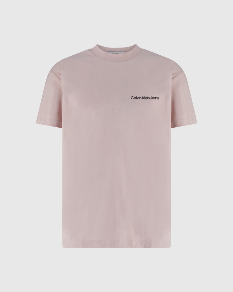 Calvin Klein T-Shirt Con Logo In Cotone Sul Petto Rosa Uomo