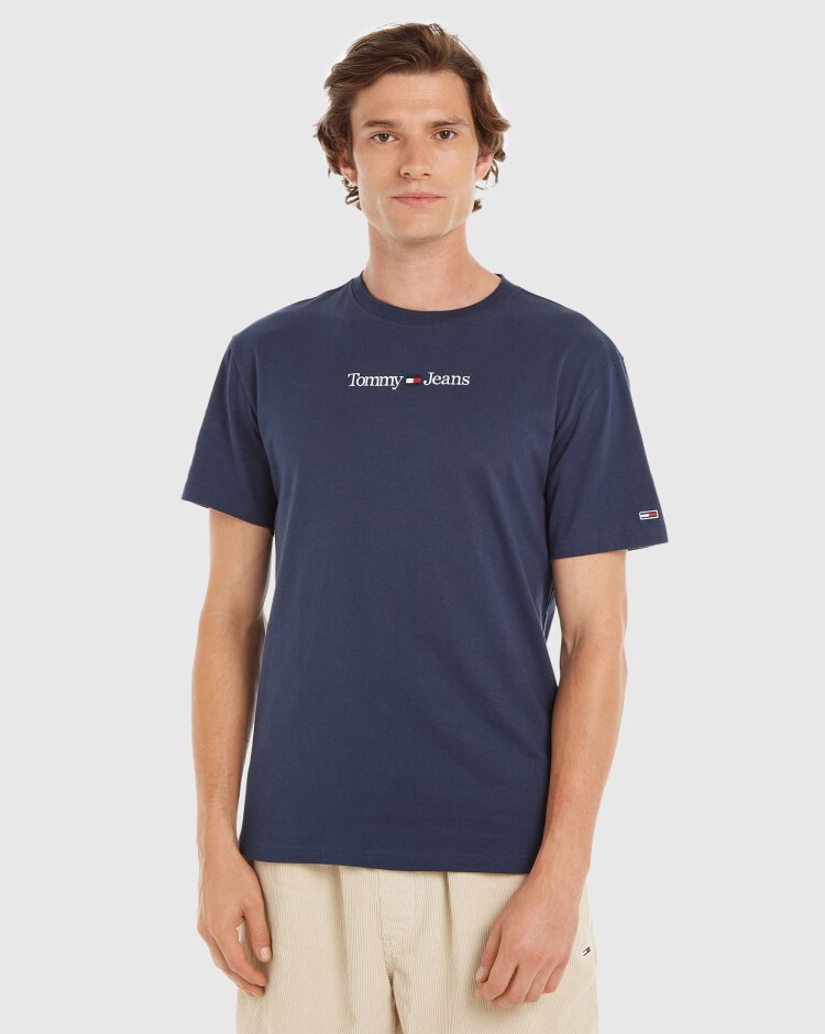 Tommy Hilfiger T-Shirt Classic Fit Con Logo Ricamato Blu Uomo