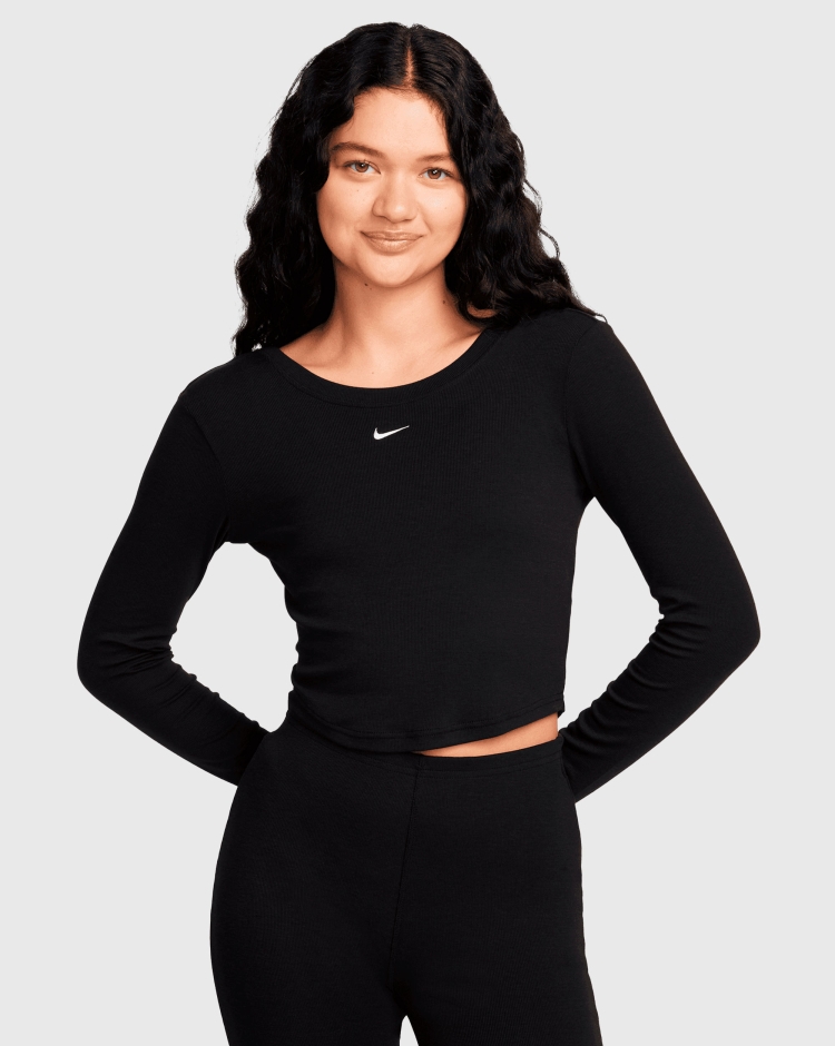 Nike Sportswear Chill Knit T-Shirt Manica Lunga Nero Donna