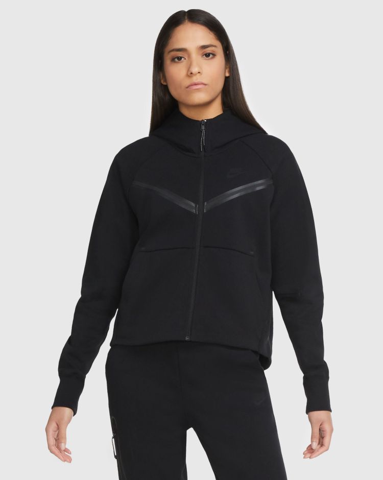 Nike Felpa Con Cappuccio Tech Fleece Nero Donna