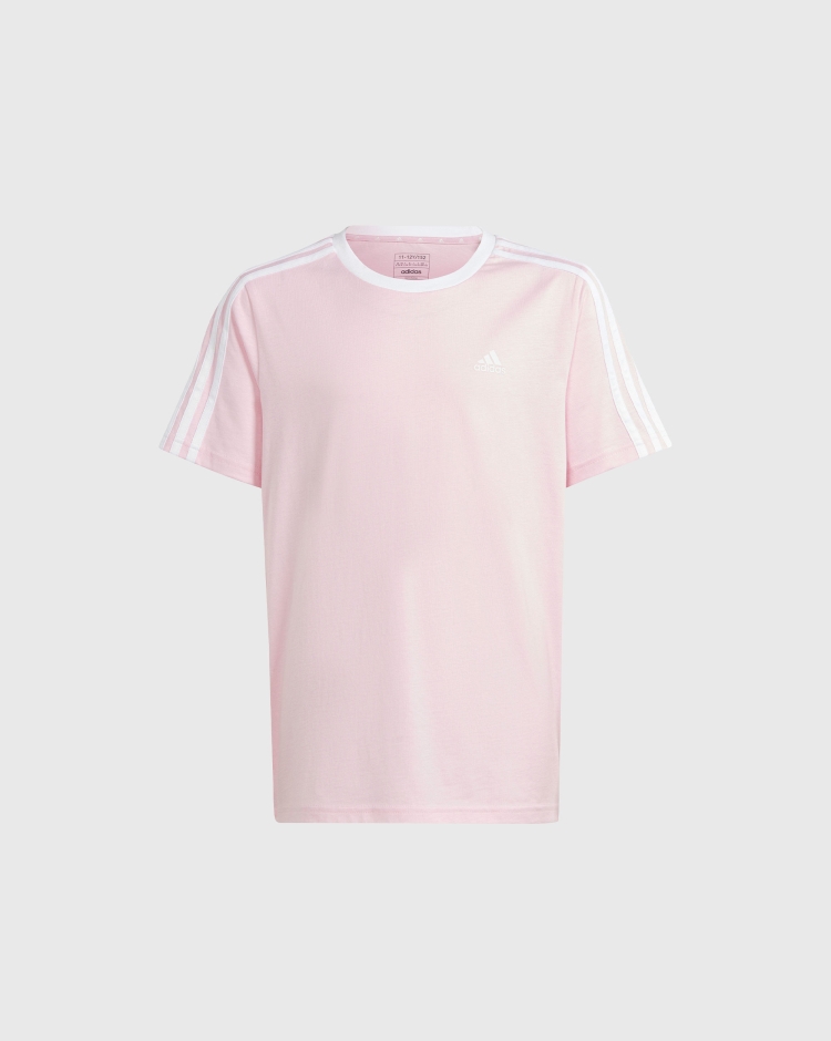 Adidas T-Shirt Essentials 3-Stripes Cotton Loose Fit Boyfriend Rosa Bambina