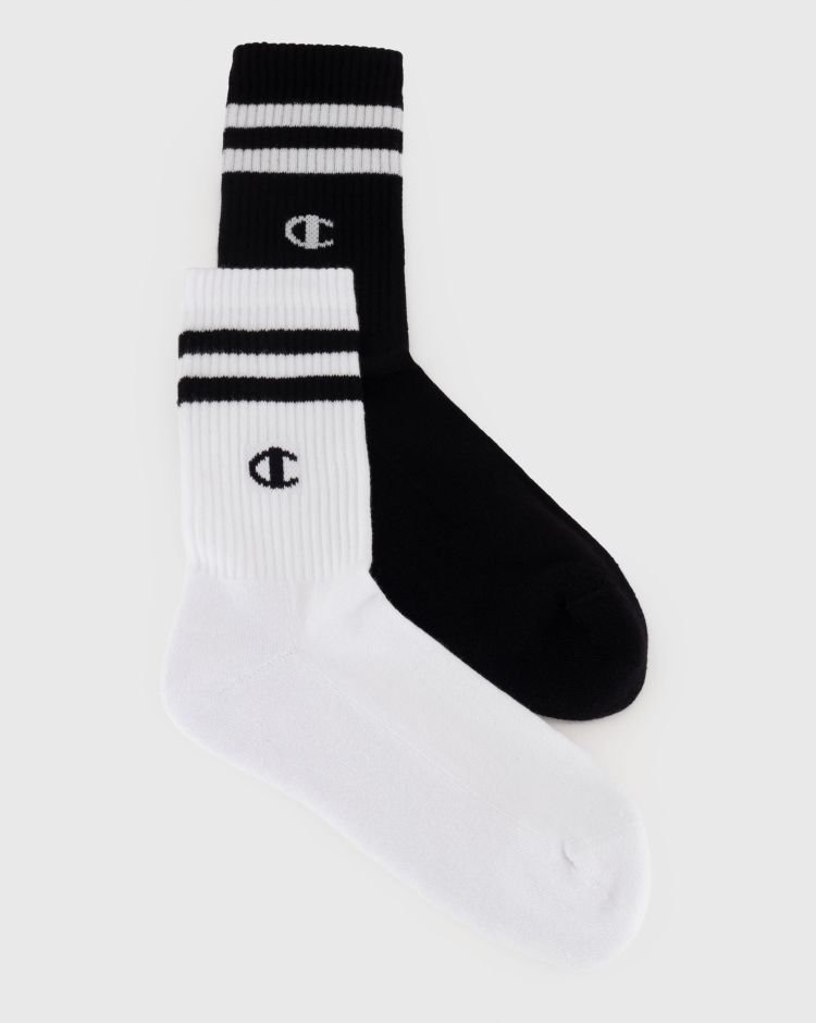 Champion Pack Da Due Paia Di Calzini Al Polpaccio Nero Donna