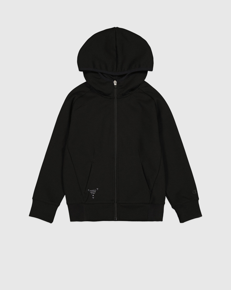 Felpa Full-Zip Con Cappuccio C-Tech Nero Bambino