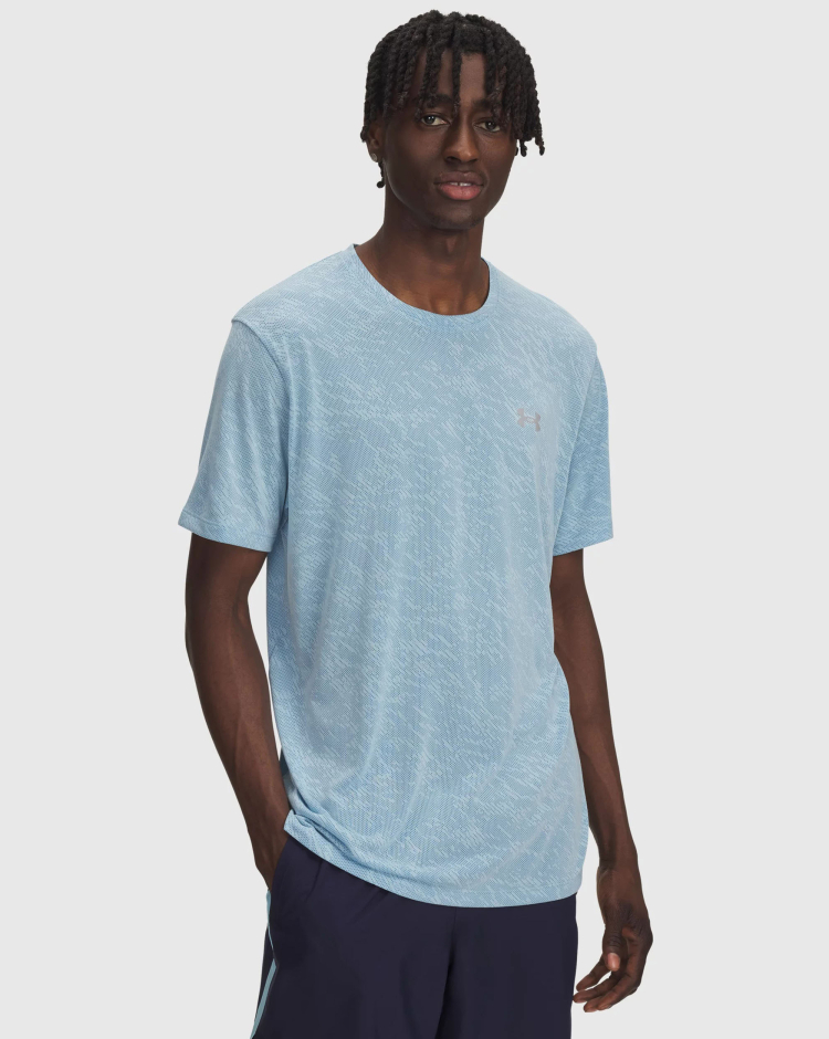 Maglia a maniche corte UA Launch Camo Blu Uomo