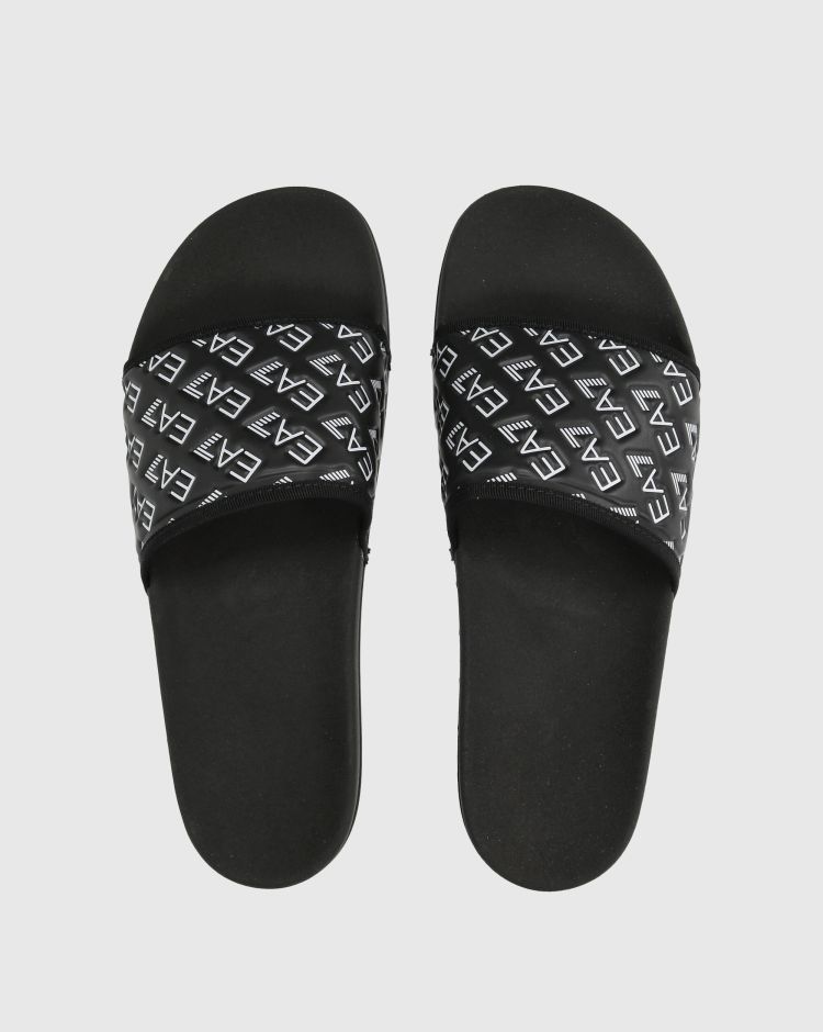 Emporio Armani EA7 Ciabatte All Over Nero Bianco Uomo