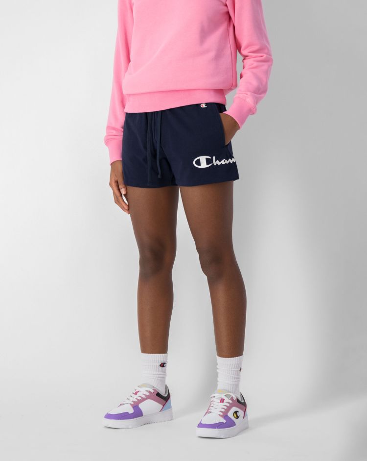 Champion Shorts Big Logo Blu Donna