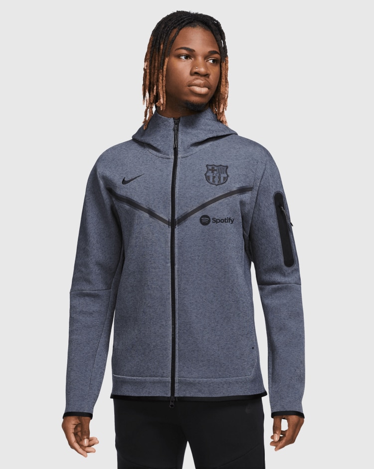 Nike Felpa Con Cappuccio Barcellona Tech Fleece Nero Uomo
