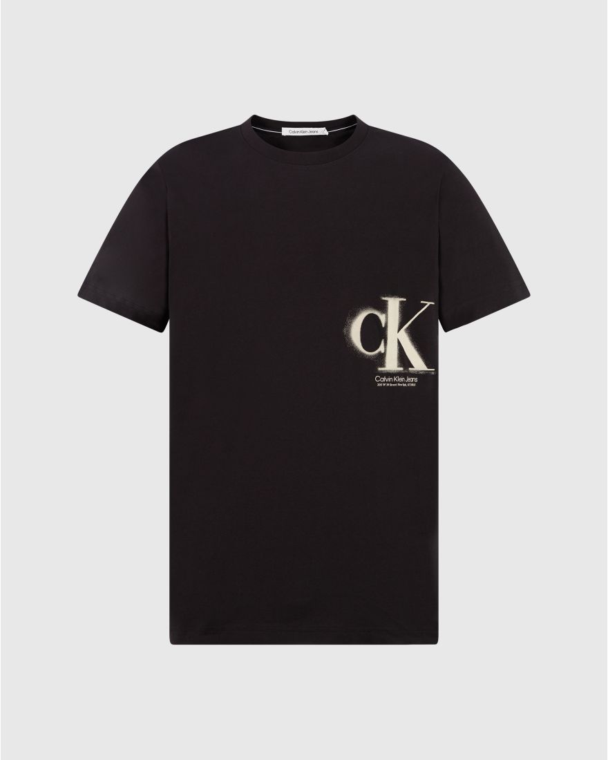 Calvin Klein T-Shirt Spray Nero Uomo Nero Game7Athletics