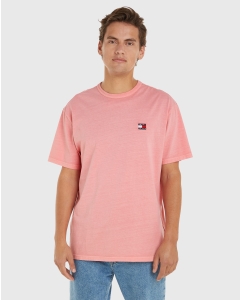 Tommy Hilfiger T-Shirt Regular Washed Con Logo Rosa Uomo