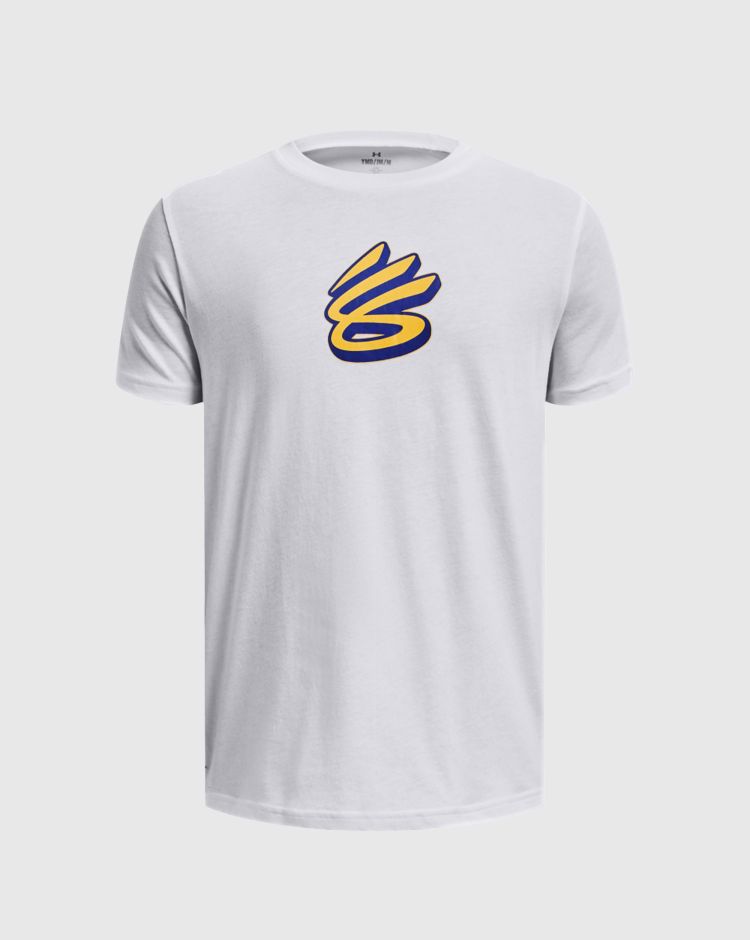 Under Armour T-Shirt Curry Drop Shadow Bianco Bambino