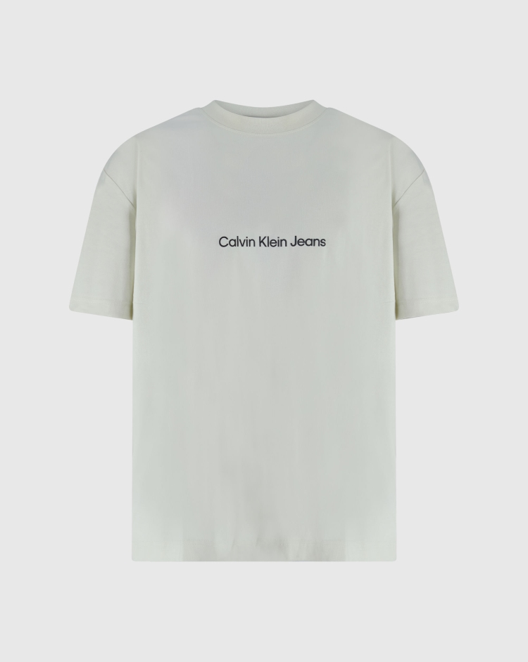 Calvin Klein T-Shirt Con Logo Posteriore Taglio Relaxed Bianco Uomo