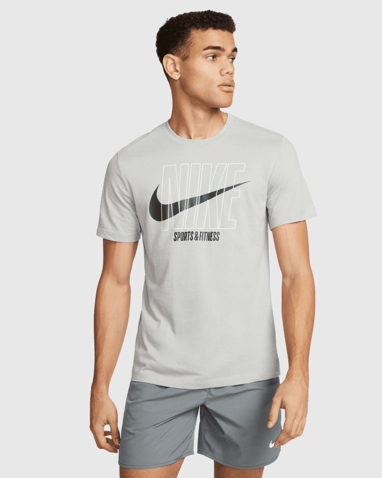 Nike T-Shirt Fitness Dri-FIT Grigio Uomo