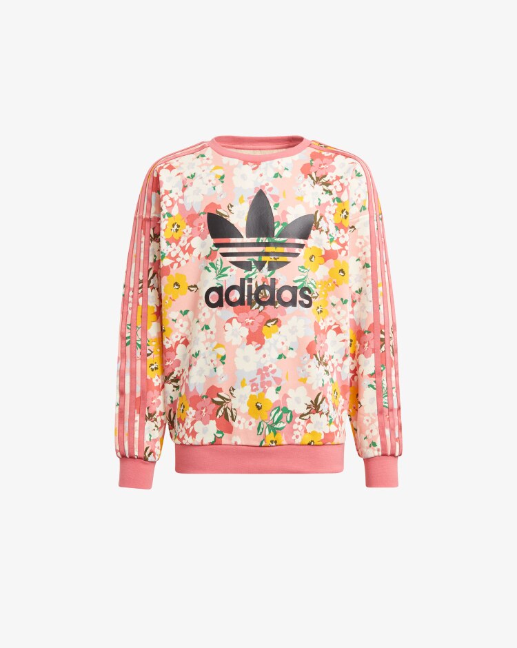 Adidas Felpa Allover Print Camo Crew Bambina