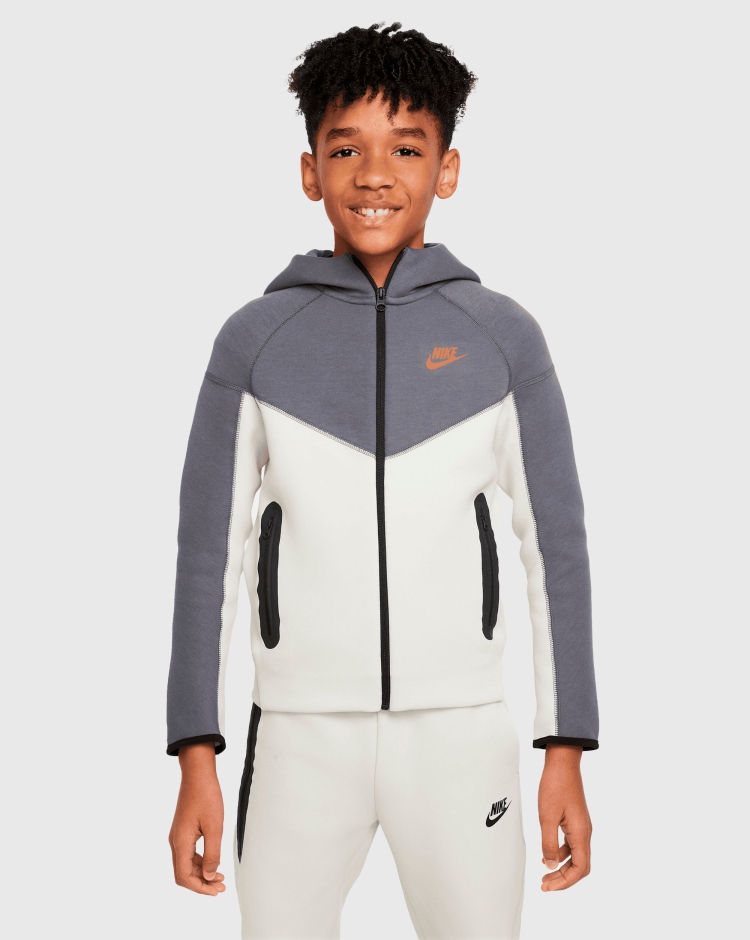 Nike Sportswear Felpa Con Zip Tech Fleece Grigio Bambino