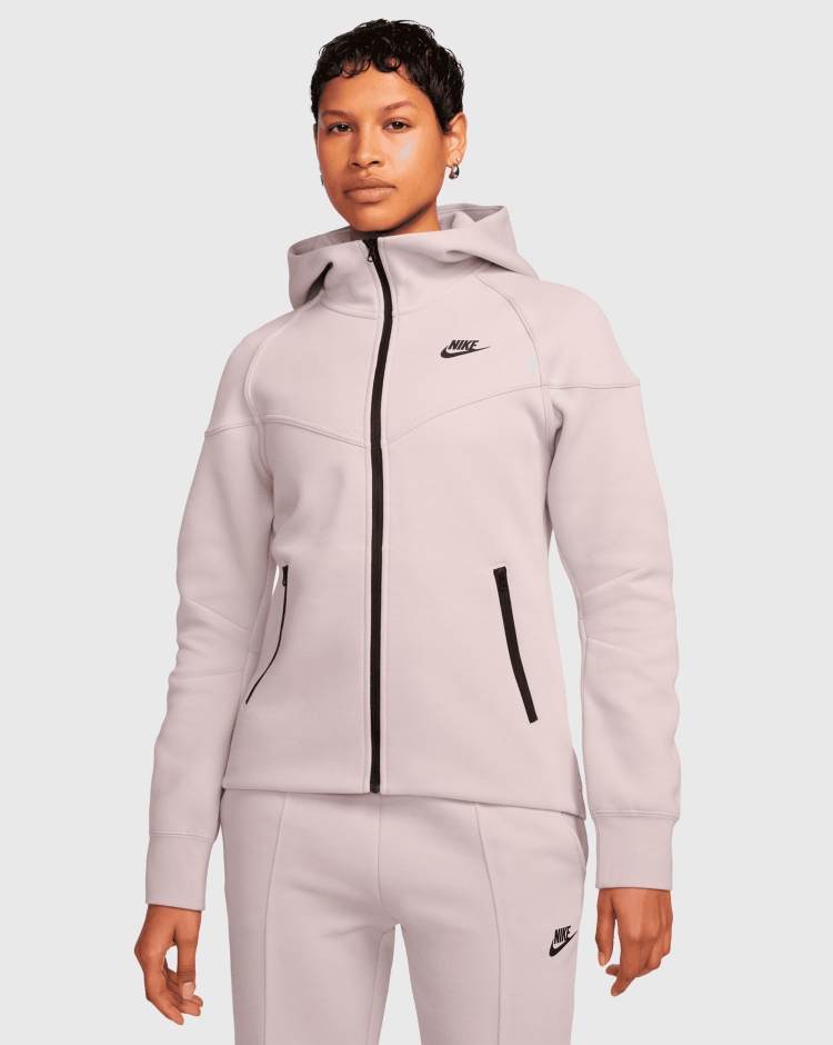 Nike Tech Fleece Windrunner Felpa Con Cappuccio Full Zip Rosa Donna