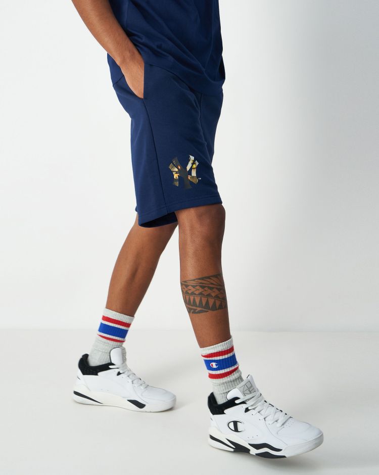 Champion Shorts Con Interno Felpato Pesante MLB Blu Uomo