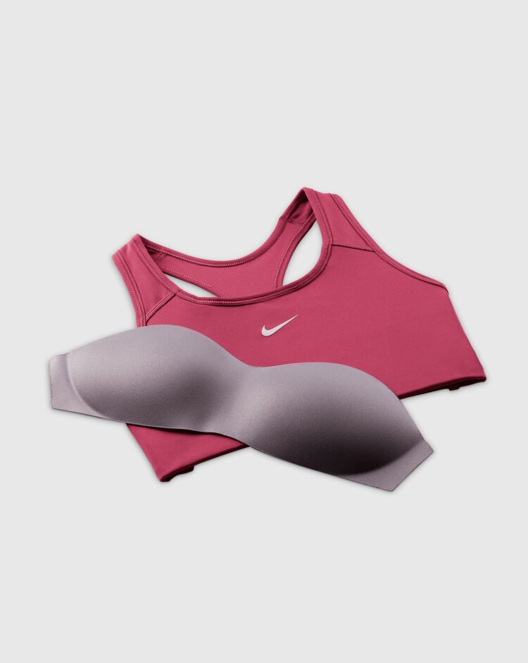 Nike Bra Dri-FIT Swoosh 1-Piece Pad Rosa Donna