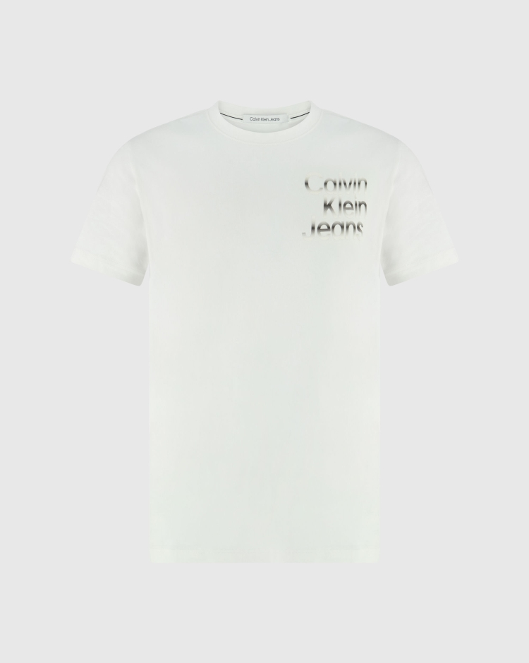 Calvin Klein T-Shirt Diffused Logo Bianco Uomo