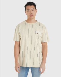 Tommy Hilfiger T-Shirt Regular Varsity Pinstripe Marrone Uomo