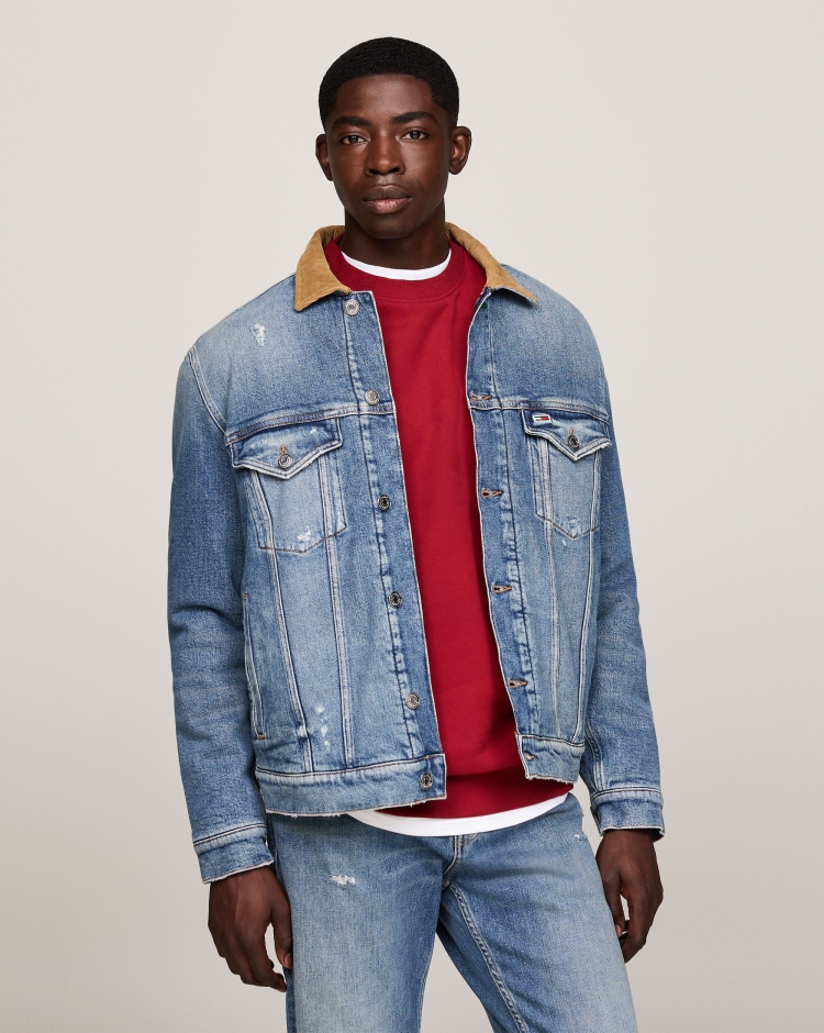 Trucker in Teddy Ryan Regular Fit Blu Uomo