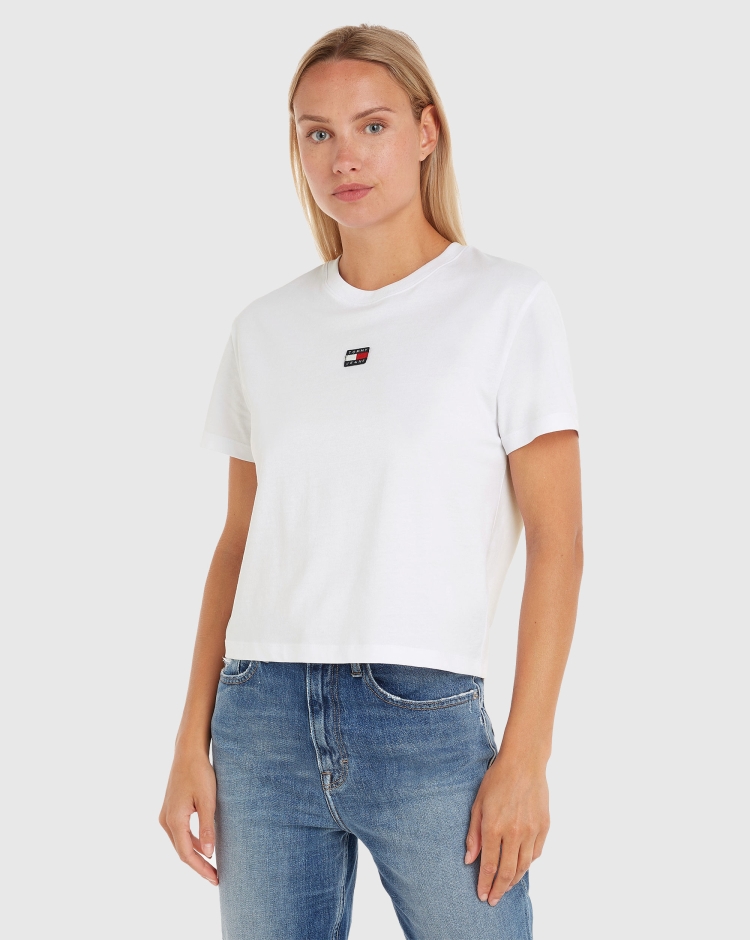 Tommy Hilfiger T-Shirt Classic Badge Bianco Donna