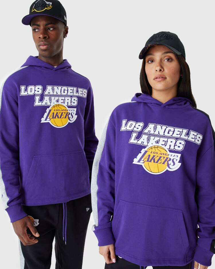New Era NBA Felpa Con Cappuccio Oversize Large Graphic  Viola Uomo