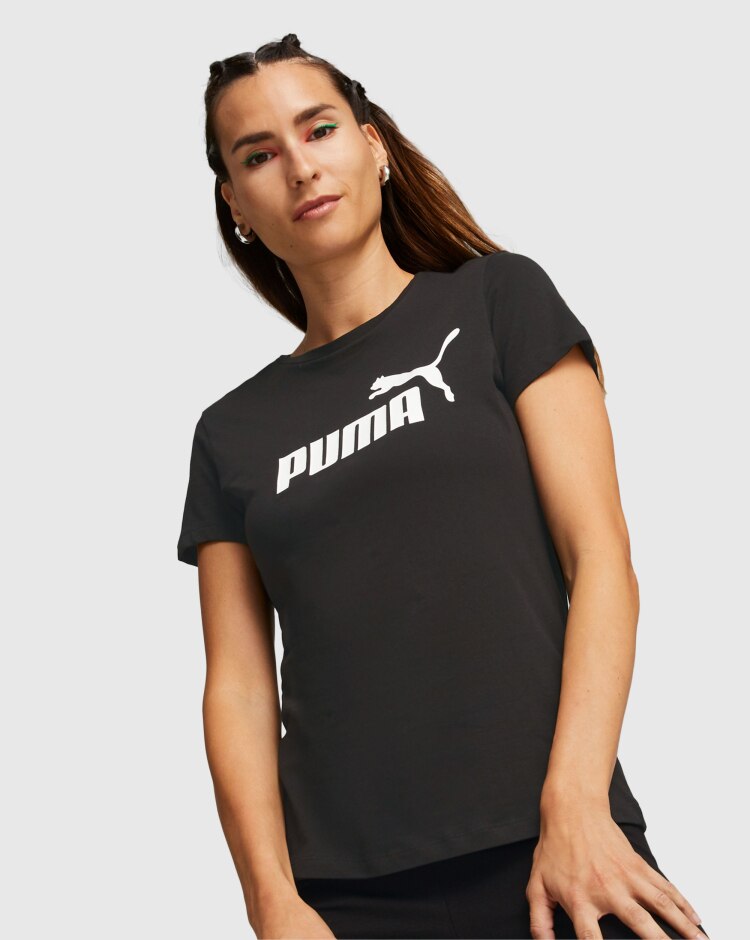 Puma T-shirt con logo Essentials Nero Donna