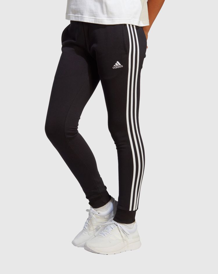 Adidas Pantaloni Essentials 3-Stripes French Terry Cuffed Nero Donna