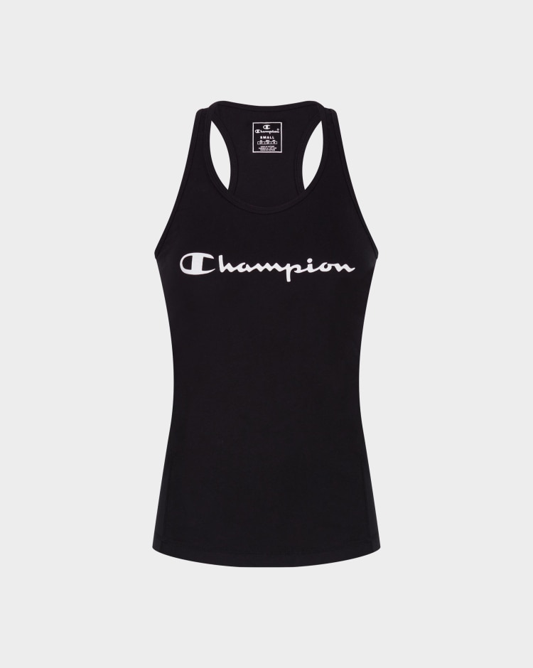 Champion Canotta Quick Dry Con Logo Nero Donna
