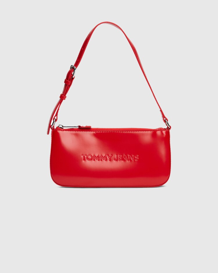 Borsa Essential Con Logo in Rilievo Rosso Donna